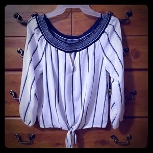 NB Smock Neck Tie front top